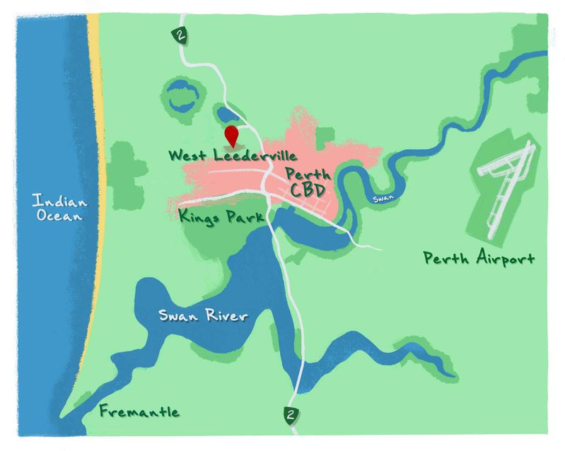 map showing church within Perth metro