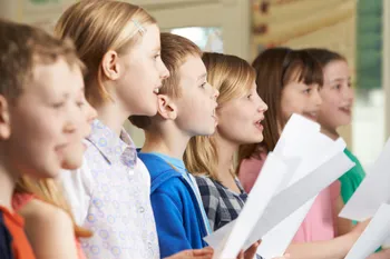 Group of children singing in a choir